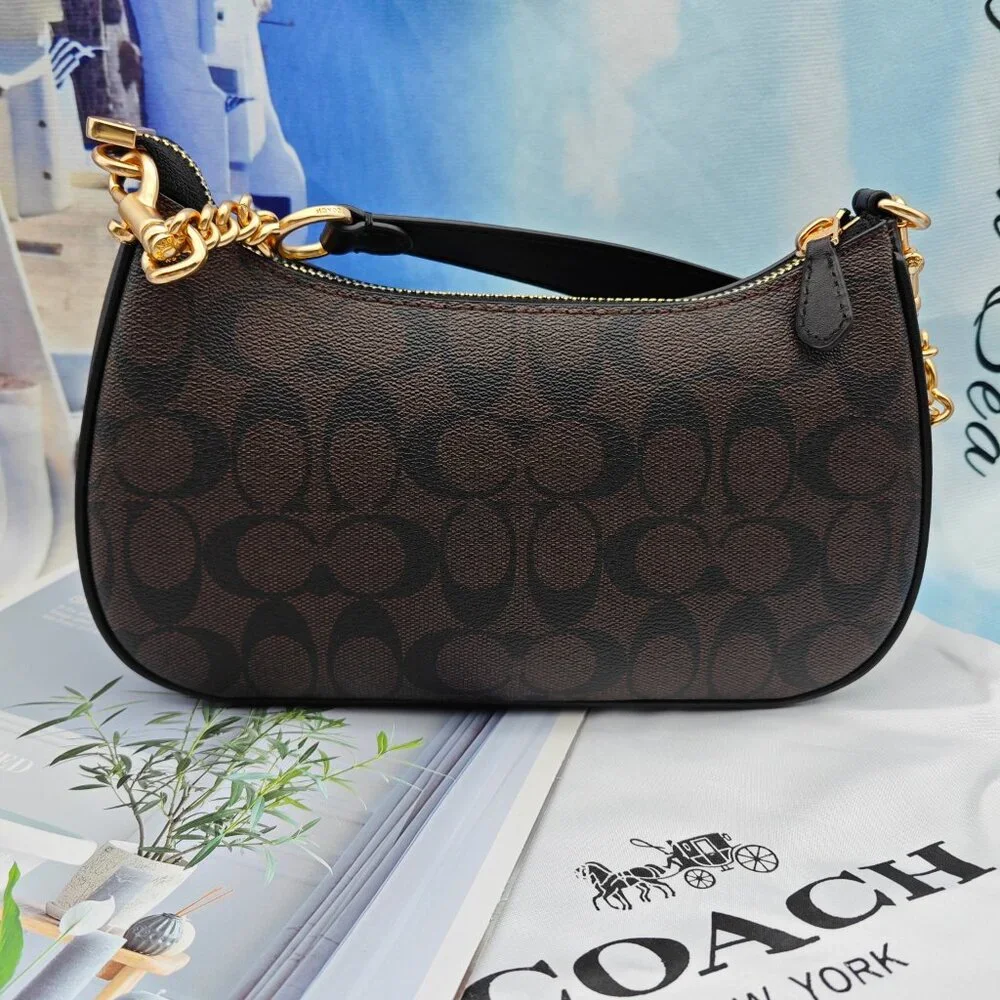 😁😁Coach Teri Shoulder Bag In Signature Canvas black - Picture 2 of 7